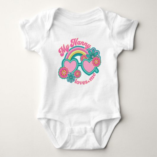Mijn Nanny Loves Me Kleinzoon Regenboog Romper (Voorkant)