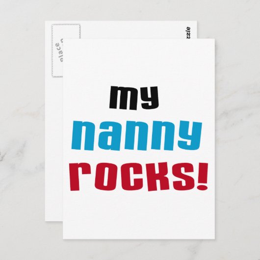 Mijn Nanny Rocks T shirten en geschenken Briefkaart (Voorkant / Achterkant)