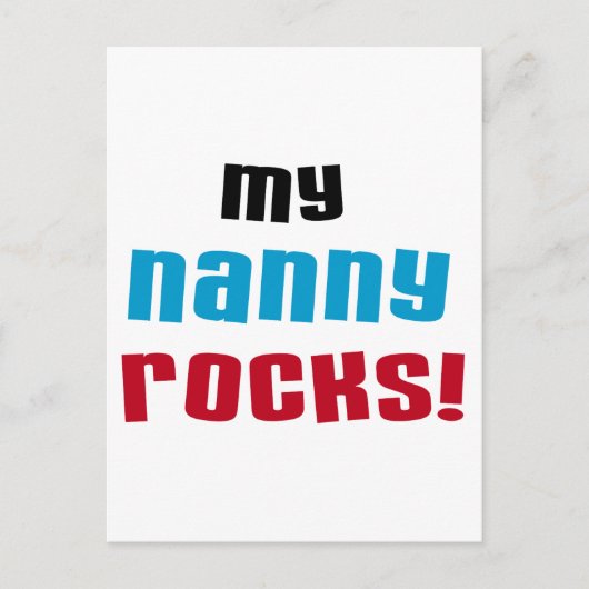Mijn Nanny Rocks T shirten en geschenken Briefkaart (Voorkant)