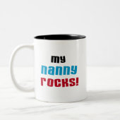 Mijn Nanny Rocks T shirten en geschenken Tweekleurige Koffiemok (Links)
