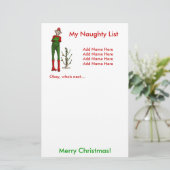 Mijn Naughty List Briefpapier (Staand voorkant)