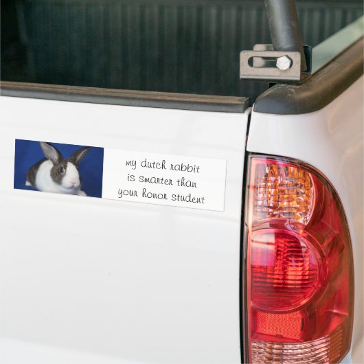 "Mijn Nederlandse konijn..." Bumpersticker (Op Truck)
