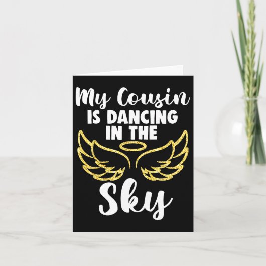 Mijn neef danst in de hemel vleugels ter nagedacht kaart (Voorkant)