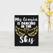 Mijn neef danst in de hemel vleugels ter nagedacht kaart (Gele Bloem)