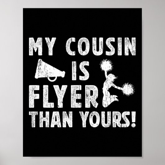 Mijn neef is flyer cheer neef van een cheerleader poster (Voorkant)