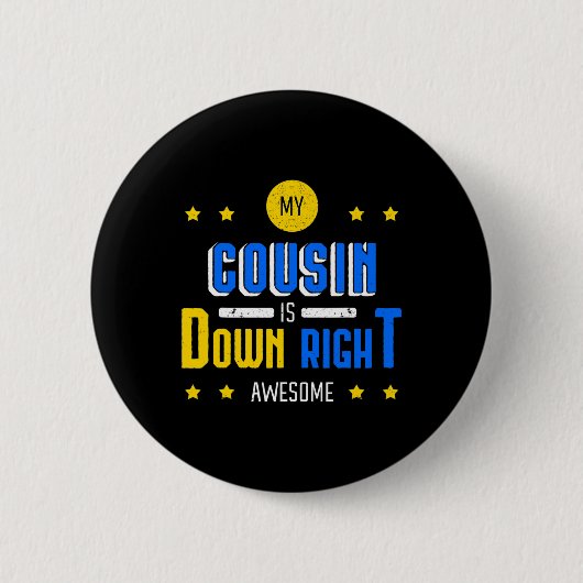 Mijn neef is Geweldige naar beneden. Ronde Button 5,7 Cm (Voorkant)