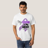 Mijn neef is Mijn helm - Paarse lint T-shirt (Voorkant volledig)