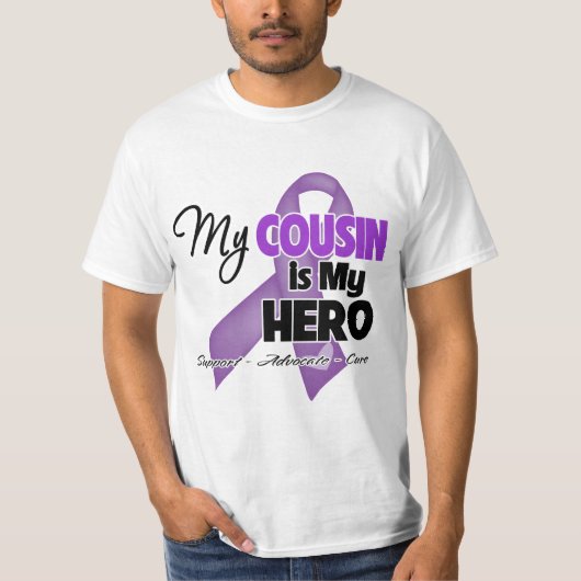 Mijn neef is Mijn helm - Paarse lint T-shirt (Voorkant)