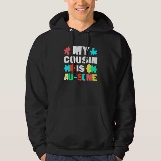 Mijn neef is om autistisch kinderautisme te onders hoodie (Voorkant)