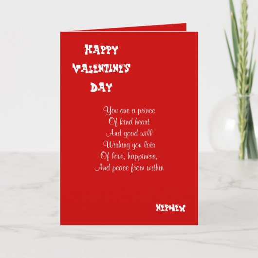 Mijn neef op Valentijnsdag Feestdagen Kaart (Voorkant)