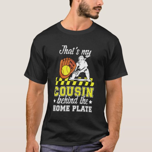 Mijn neef Softbal Catcher Neef van een softbal Ca T-shirt (Voorkant)