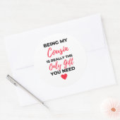 Mijn neef zijn is echt de enige cadeau 2 ronde sticker (Envelop)