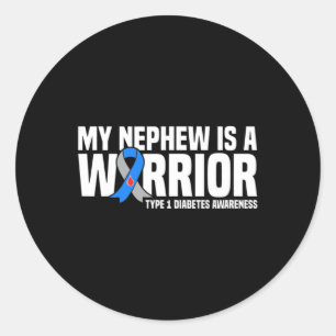 Mijn neefje is een strijder type 1 diabetes bewust ronde sticker