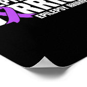 Mijn neefje is een Warrior Paarse Ribbon Epilepsie Poster (Hoek)