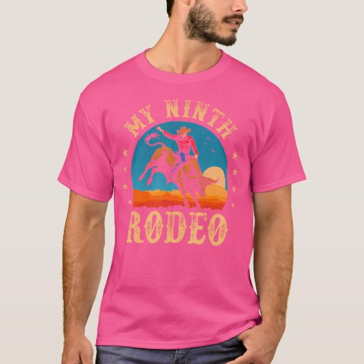 Mijn negende Rodeo 9 jaar oude Cowboy 9e verjaarda T-shirt (Voorkant)