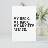 Mijn nek mijn rug mijn angstaanval Funny Angst Bedankkaart (Staand voorkant)