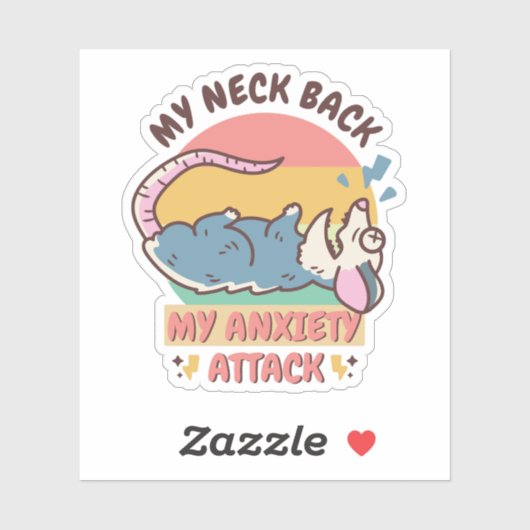 MIJN NEK TERUG MIJN ANGSTAANVAL STICKER (Vel)