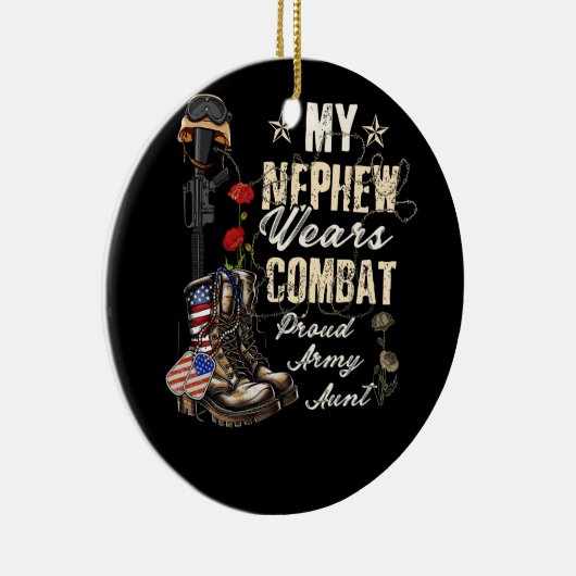Mijn Nephew draagt een gevechtsboot van het rode l Keramisch Ornament (Rechts)