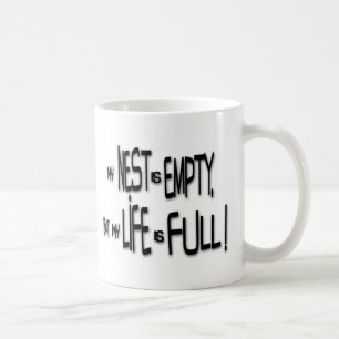 Mijn nest is leeg, maar mijn leven is vol! koffiemok