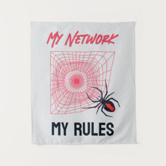 Mijn netwerk, mijn regels, grappige IT Wandkleed