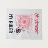 Mijn netwerk, mijn regels, grappige IT Wandkleed (Voorkant (horizontaal))