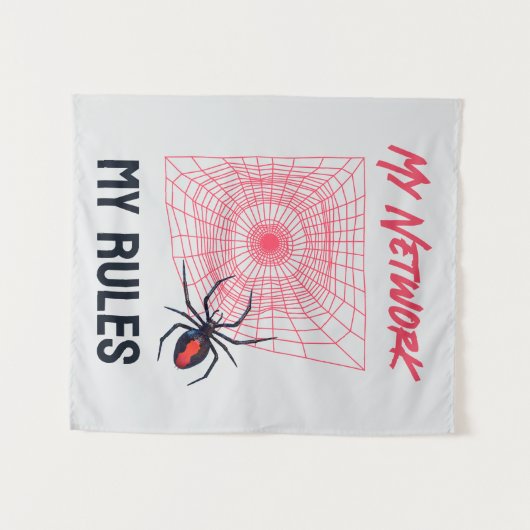 Mijn netwerk, mijn regels, grappige IT Wandkleed (Voorkant (horizontaal))