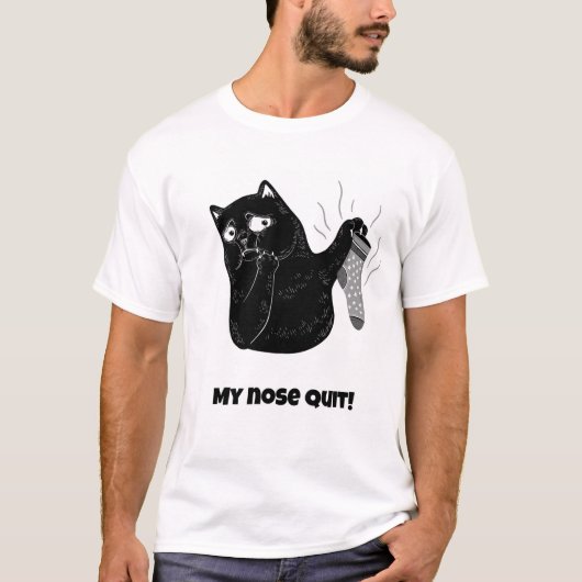 Mijn neus stopte! Grappige kat T-shirt (Voorkant)