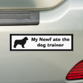 Mijn Newf heeft de hondentrainer opgegeten Bumpersticker (Op auto)