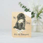 Mijn Newfoundland Ate Mijn thuiswerk Briefkaart (Staand voorkant)