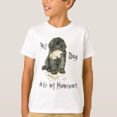 Mijn Newfoundland Ate Mijn thuiswerk T-shirt (Voorkant)