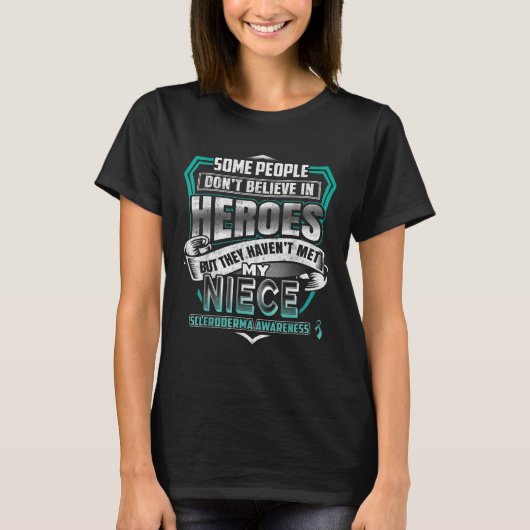Mijn nicht is een aansteker - Scleroderma Bewustwo T-shirt (Voorkant)