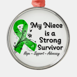 Mijn nicht is een sterk Survivor Green Ribbon Metalen Ornament