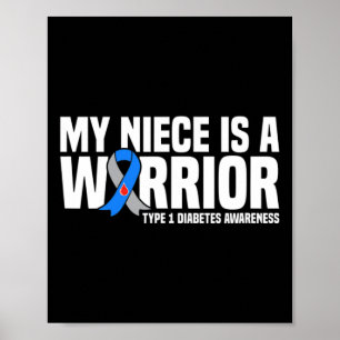 Mijn nichtje is een strijder type 1 diabetes bewus poster