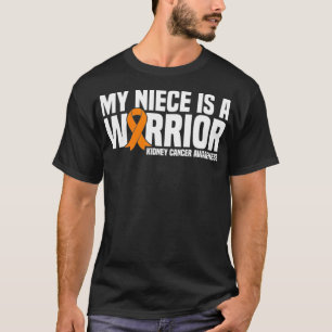 Mijn nichtje is een Warrior Oranje Lint Nierkanker T-shirt