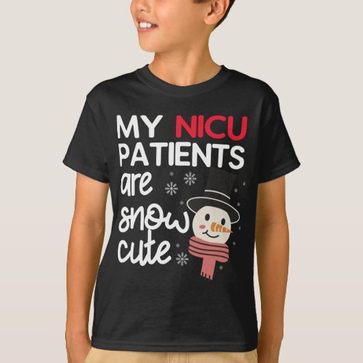 Mijn NICU-patiënten zijn sneeuwverkookt kerstneona T-shirt (Voorkant)