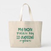 Mijn niet-plastic tas is je aan het beoordelen. (Achterkant)