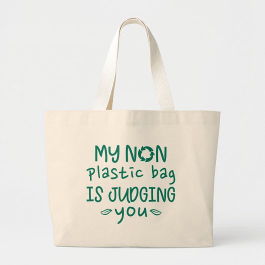 Mijn niet-plastic tas is je aan het beoordelen. (Voorkant)