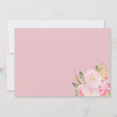 Mijn nieuwe adres Floral Pink Gold Moving Aankondiging (Achterkant)