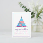 Mijn nieuwe adres | Pastel Teepee Home Briefkaart (Staand voorkant)