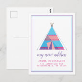 Mijn nieuwe adres | Pastel Teepee Home Briefkaart (Voorkant / Achterkant)