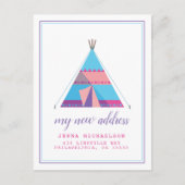Mijn nieuwe adres | Pastel Teepee Home Briefkaart (Voorkant)
