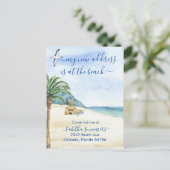 Mijn nieuwe adres verhuisde Beach Ocean Zee Aankondigingskaart (Staand voorkant)