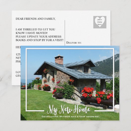 Mijn nieuwe Home Photo Moving Aankondiging (Voorkant / Achterkant)