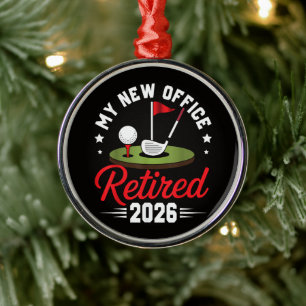 Mijn Nieuwe Kantoor Met Pensioen 2026 Golf Pensioe Metalen Ornament