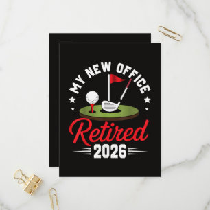 Mijn Nieuwe Kantoor Met Pensioen 2026 Golf Pensioe Uitnodiging Briefkaart