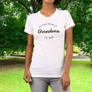 Mijn nieuwe naam is Grandma New Grandmoeder Est T-shirt