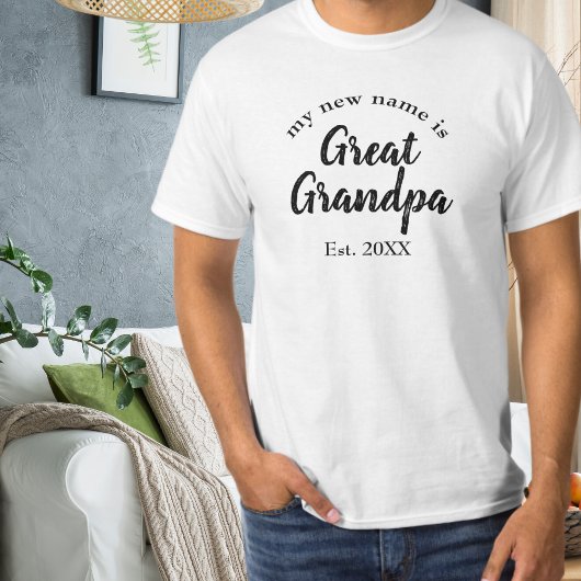 Mijn nieuwe naam is Great Grandpa New Great Grandp T-shirt