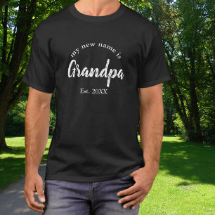 Mijn nieuwe naam is Grote Opa op Zwart T-shirt