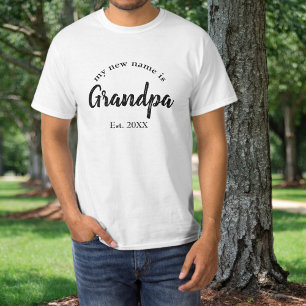 Mijn nieuwe naam is opa New Grandfather T-Shirt