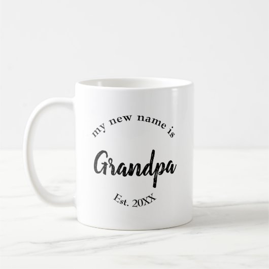 Mijn nieuwe naam is opa opa. koffiemok (Links)